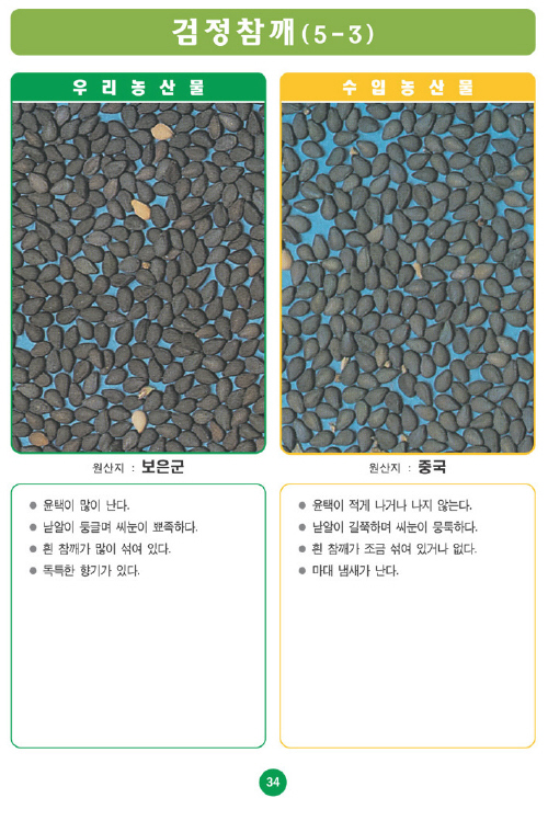 [포토소식]우리농산물 구별법검정참깨!!