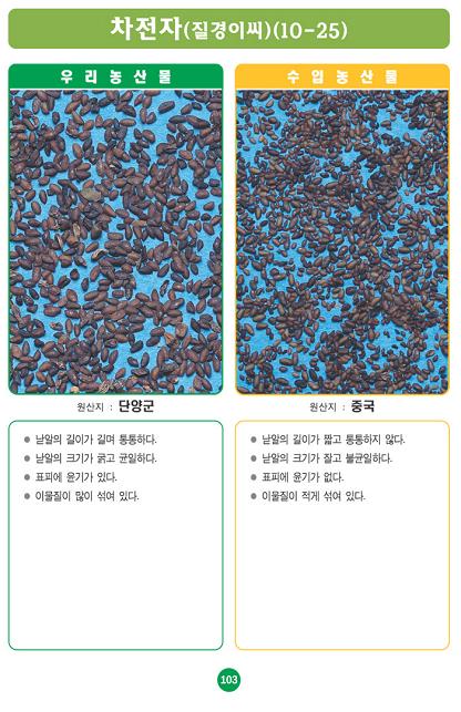 [포토소식]우리농산물 구별법 '차전자(질경이씨)'