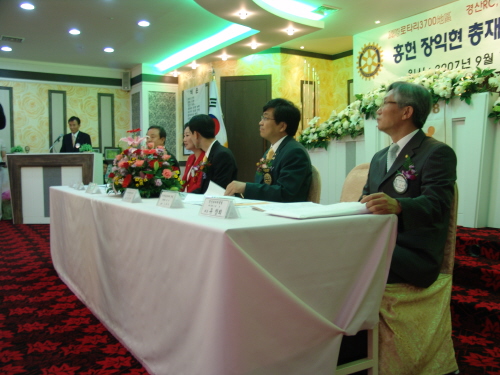 경산지역 4개 로타리클럽 합동주회 가져 장익현 총재 방..