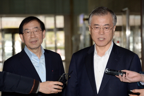 문재인-박원순, 잠룡들의 오찬회동당내 통합행보 이어가...