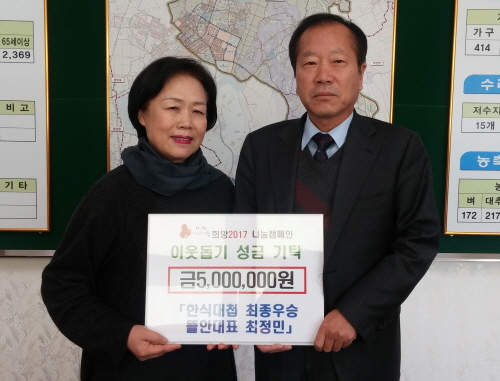한식대첩 우승, 소외된 이웃과 함께~ 압량면 ‘뜰안’ ..