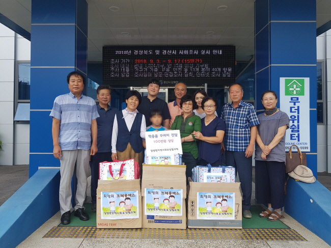 압량지역사회협의체 ‘희망 크레용박스’ 선물
