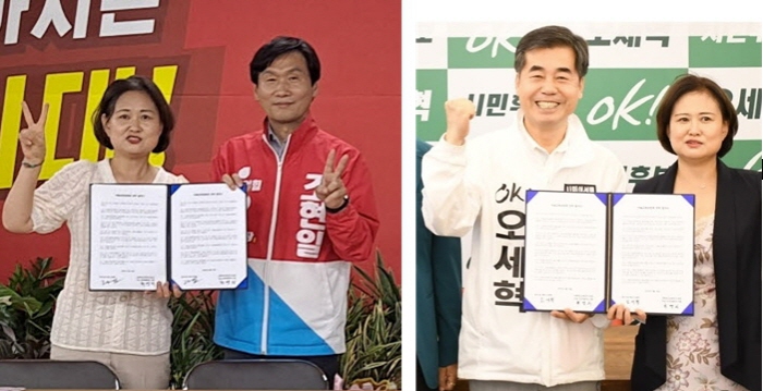 경산 후보자들, 마을교육공동체 정책협약 줄이어