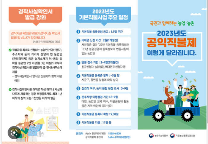 2023년 기본형 공익직불제 신청·접수